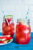 Refreshing melon drinks with watermelon