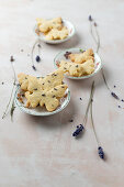 Butterfly biscuits with lavender flowers