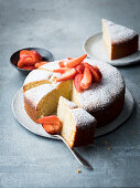 Strawberry and ricotta cake with olive oil
