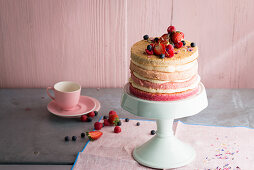 Hombre cake – layered almond cake with vanilla buttercream