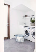 Washing machines in utility room