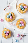 Plaited yeast baskets for Easter