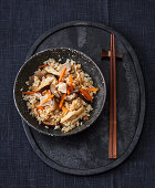 Japanese rice with vegetables and shiitake
