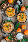 Tangerine almond pies from above