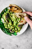 Persian Herb and White Bean Salad with Naan