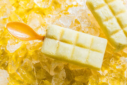 Pineapple and coconut ice lollies