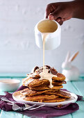 Carrot-cake flapjacks with caramelised walnuts and buttermilk drizzle