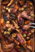 Rabbit stifado with autumnal vegetables