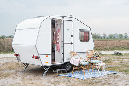 Restored 80s caravan used as small holiday home