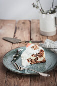 Cheese cake with carrot cake and cream cheese glace