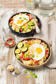 Rice fried with veggies and egg