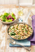 Rice pilaf with chicken and mushrooms