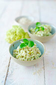 Vegan romanesco risotto with tender oats (low carb)