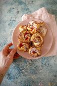 Swedish puff pastry with stawberry jam