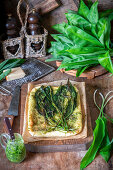Wild garlic flatbread