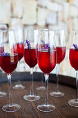 Aperitif with lavender flowers