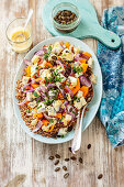 Buckwheat, pumpkin and blue cheese salad