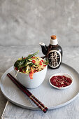 Chinese style coleslaw with tomato soysauce dressing