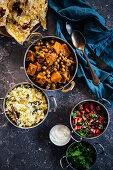 Vegetable curry with chickpeas and butternut squash (India)