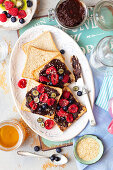 Date and prune Nutella on toast with fruit