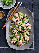 Cuttlefish with black beans and cucumber (China)