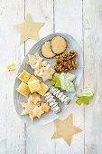 A plate of mixed oriental biscuits for Christmas