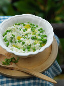 Pea risotto with mint