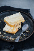 Caramel, peanut and white chocolate semifreddo