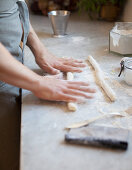 Woman making gnocchi