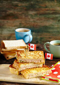 Canadian style French toast with salmon cream