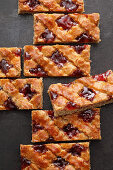 Linzer Schnitten (nutty shortcrust biscuits topped with jam)