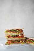 BLT sandwiches with avocado and bacon