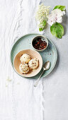 Buttermilk, brown sugar and rye bread ice cream