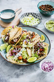 Lentil tacos with guacamole