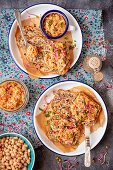 Wholemeal bread with sardines and white bean spred