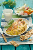 Omelett mit Garnelen-Mousseline