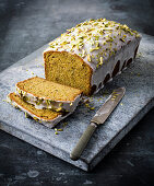 Pistachio and lime loaf cake