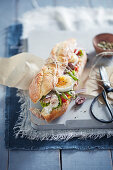Rustic tuna nicoise picnic baguette