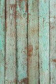 A wooden turquoise surface