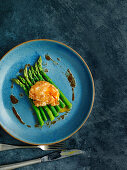 Schnitzel eggs and asparagus