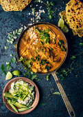 Malaysian fish curry with chickpea flatbread