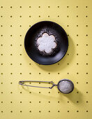 Tea infuser repurposed as icing-sugar sieve