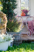 Autumnal arrangement on terrace