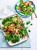 Miso chicken with broccolini and asparagus