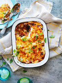Pork and veal lasagne with spinach