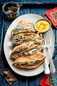 Pancakes with quark and spinach