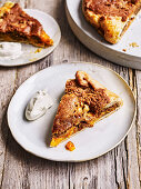 Hazelnut frangipane and apricot galette