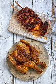 Buttermilk chicken kebab and Garlic spatchcock chicken