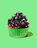 Cupcake with purple frosting