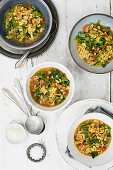 Winter vegetable and smoky bacon minestrone